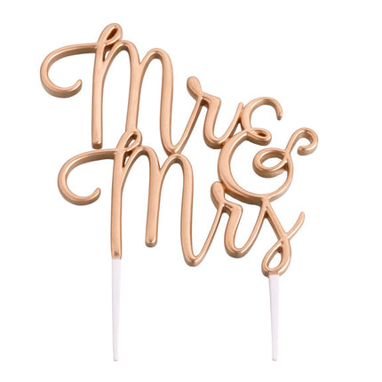 Gold Mr and Mrs Wedding Cake Topper