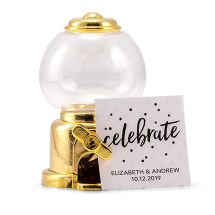 Gold Mini Gumball Machine Wedding Party Favor (Pack of 2)