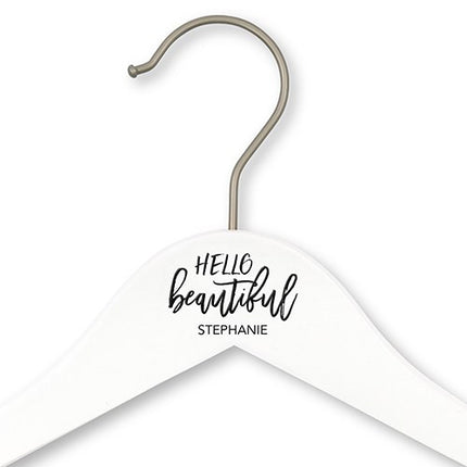 Personalized Hello Beautiful Wooden Wedding Hanger