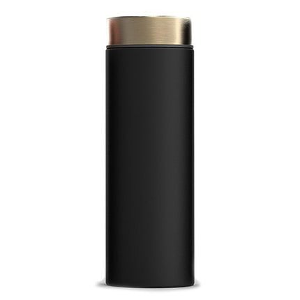 Modern Serif Initial Stainless Steel Personalized Water Bottle with Gold Lid