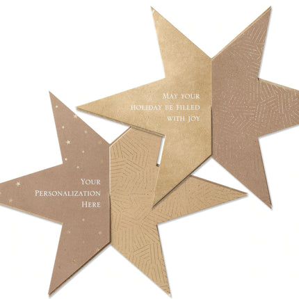 Joyful 3D Personalized Holiday Christmas Card Stars (Pack of 25)