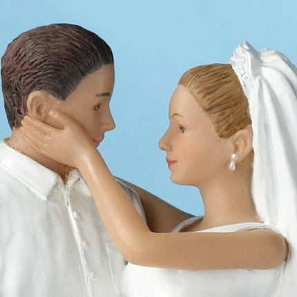 Just Married Beach Sand Wedding Cake Top Couple Figurine