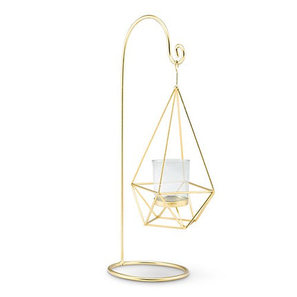 15-Inch Gold Geometric Hanging Tealight Holder (Pack of 2)