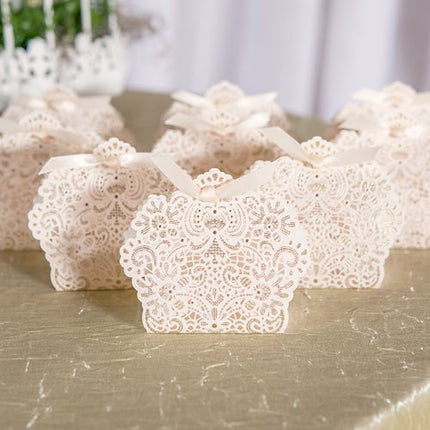 Foil and Lace Wedding Party Favor Box