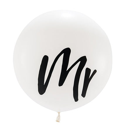 MR White and Black Balloon Wedding Bridal Shower