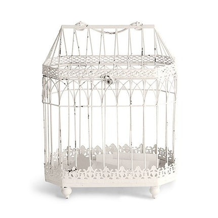 White Wash Metal Decorative Bird Cage in Conservatory Design