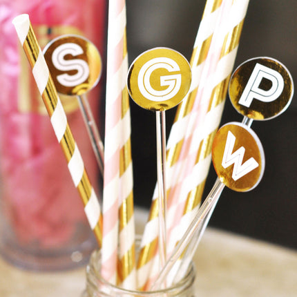 Metallic Foil Party Drink Stirrers (Pack of 25)