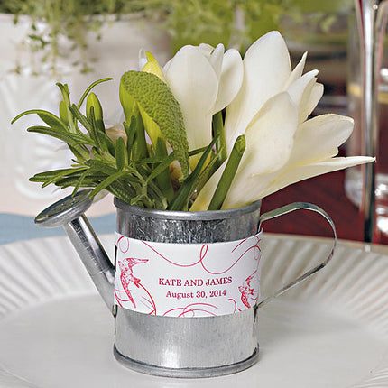 Miniature Metal Garden Watering Can Wedding Favors - Decorations and contents not included.