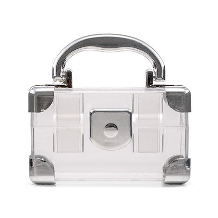 Silver Mini Travel Suitcase Favor Box