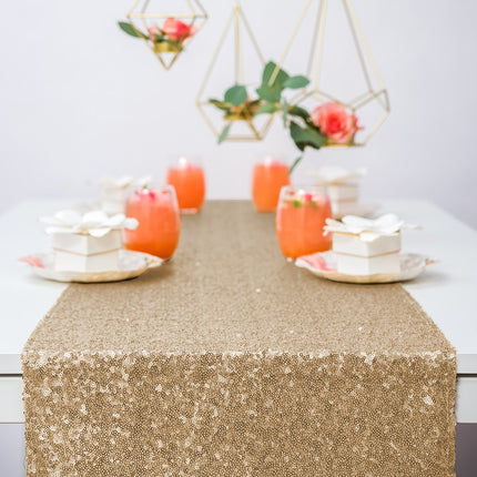 Metallic Gold Sparkle Sequin Table Runner