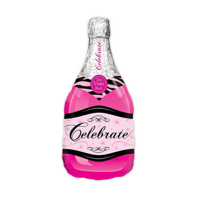 Magenta Pink Champagne Bottle Helium Party Balloon Decoration