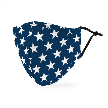 Navy Blue and White Stars Cloth Face Mask