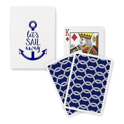 Foil Print Nautical Anchor Let's Sail Away Playing Cards