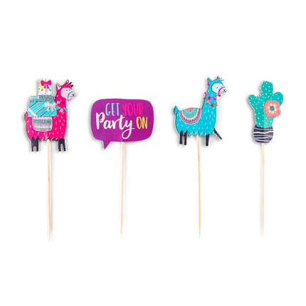 Colorful Fiesta Party Paper Cupcake Topper Picks 
