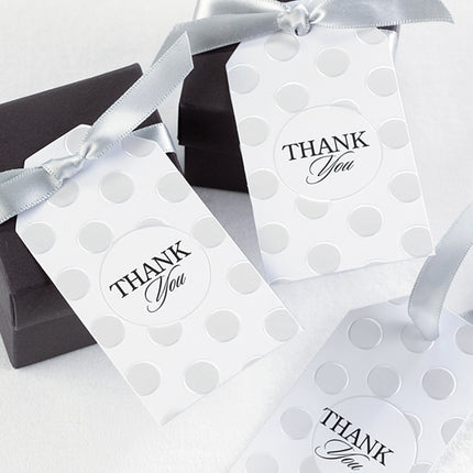 Pearl Dotted Thank You Wedding Party Favor Cards