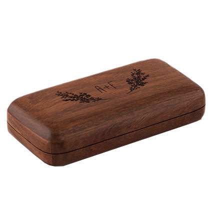 Personalized Natural Charm Wooden Wedding Ring Box