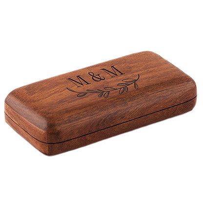 Natural Charm Personalized Pocket Size Wooden Wedding Ring Box - Garland Under