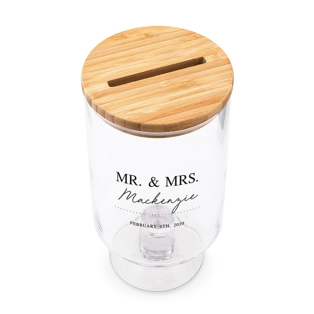 Personalized Mr. & Mrs. Glass Wedding Wishes Guest Book Jar