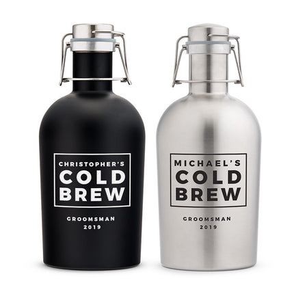Personalized Cold Brew Stainless Steel Flip-Top Drink Growler