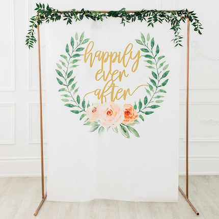 Happily Ever After Printed Photo Backdrop Wedding Decoration
