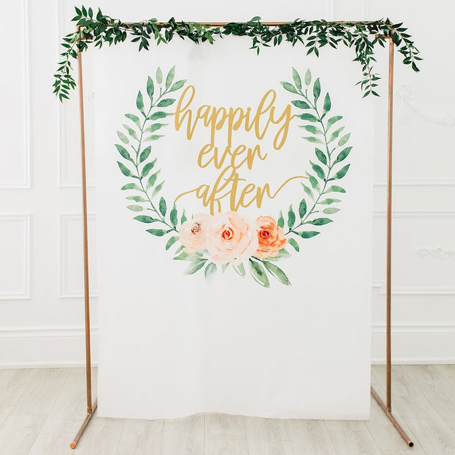 Happily Ever After Printed Photo Backdrop Wedding Decoration