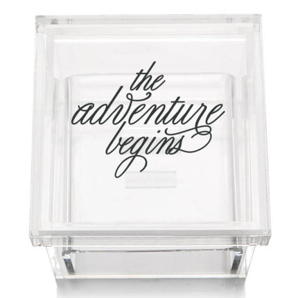 The Adventure Begins Acrylic Personalized Wedding Ring Box