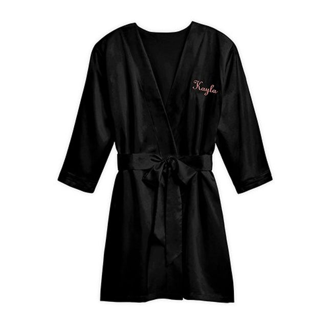 Personalized Woman's Silky Kimono Robe