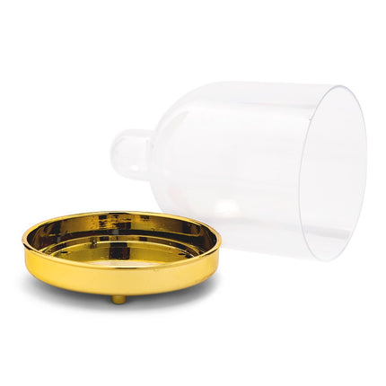 Mini Dome Container with Gold Bottom Wedding Party Favor (Set of 2)
