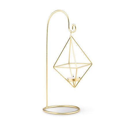 13-Inch Gold Geometric Hanging Tealight Holder (Pack of 2)
