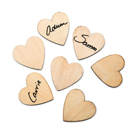 50 Wooden Craft 1 1/2 -inch Wood Hearts
