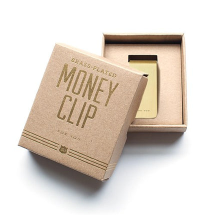 "For You" Brass Money Clip
