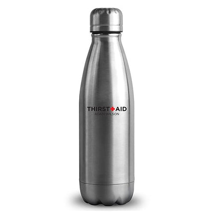 Central Park Travel Bottle - Matte Silver - Thirst Aid Printing