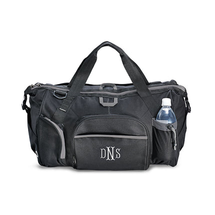 Personalized Vacation Duffle Bag - Black and Gray