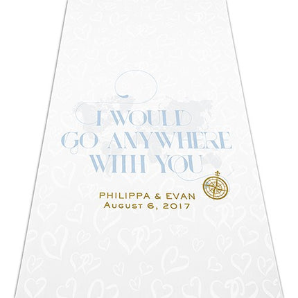Compass Personalized Destination Wedding Aisle Ceremony Runner