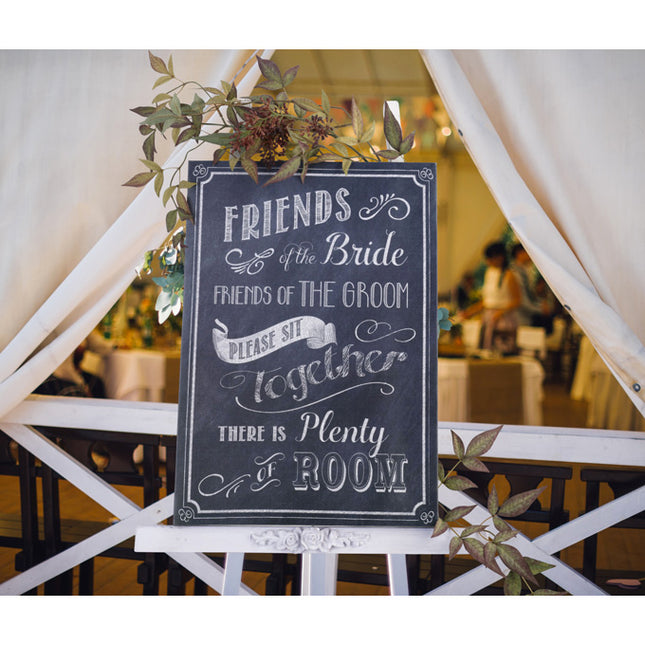 Chalkboard Canvas Wedding Ceremony Seating Sign
