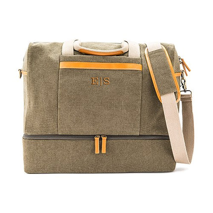 Men's Personalized Canvas Laptop/Shoe Duffle Travel Bag