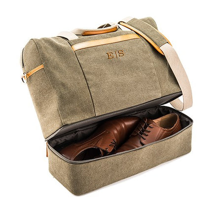 Men's Personalized Canvas Laptop/Shoe Travel Bag