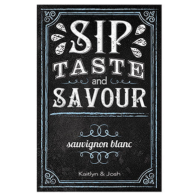 Personalized Chalkboard Sip Taste Savour Bottle Label Sticker