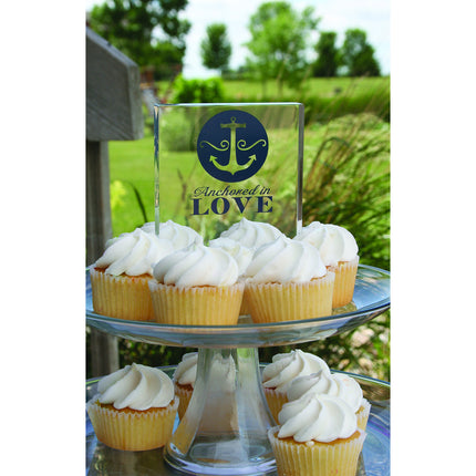 Boat Anchor Wedding Themed Cake Topper with Cupcakes