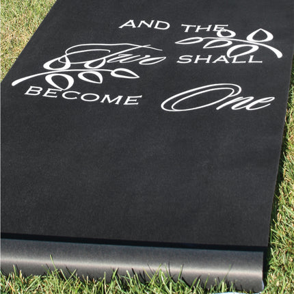 And Two Shall Become One Wedding Aisle Runner (Black & White)