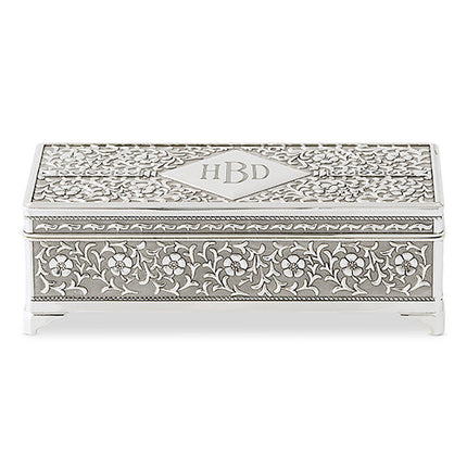 Personalized Silver Monogram Jewelry Box