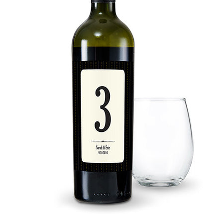 able Number Glass Bottle Sticker Label 