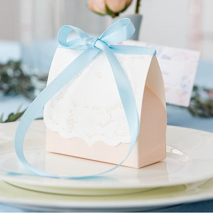 Always and Forever Blush Lace Wedding Party Favor Box