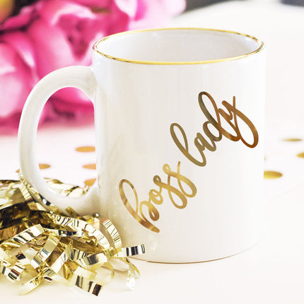 Boss Lady Gold Print Coffee Mug - Discontinued