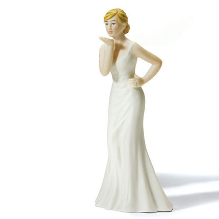 Bride Blowing Kisses Wedding Cake Topper