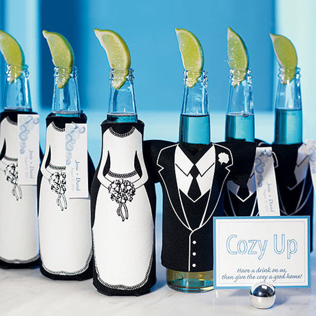 Bride & Groom Beer Bottle Cozy / Holder