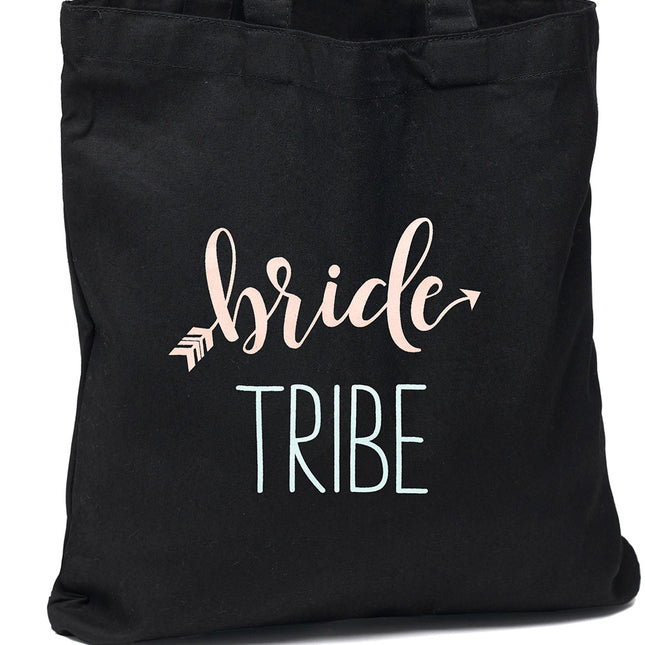Bride Tribe Black Wedding Welcome Tote Bag