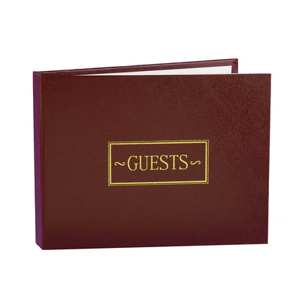 Burgundy Guest Book with Gold Foil