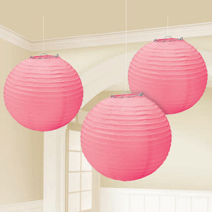 Pastel Pink Round Paper Lantern - Medium