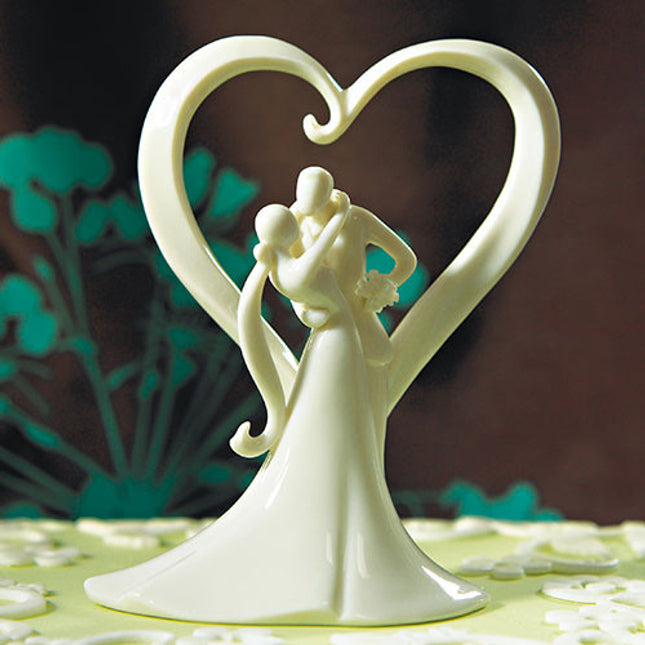 Traditional Porcelain Bride and Groom Wedding Cake Topper